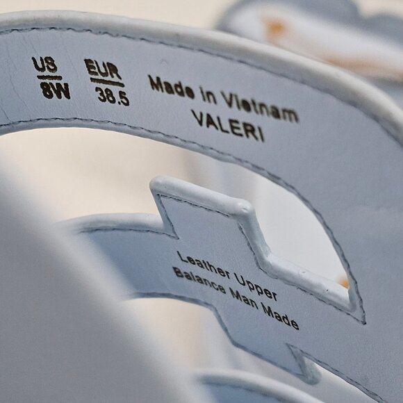 Sam Edelman Valeri Slide Sandal Womens 8 WIDE Riviera Blue Leather Logo Platform - Picture 12 of 13